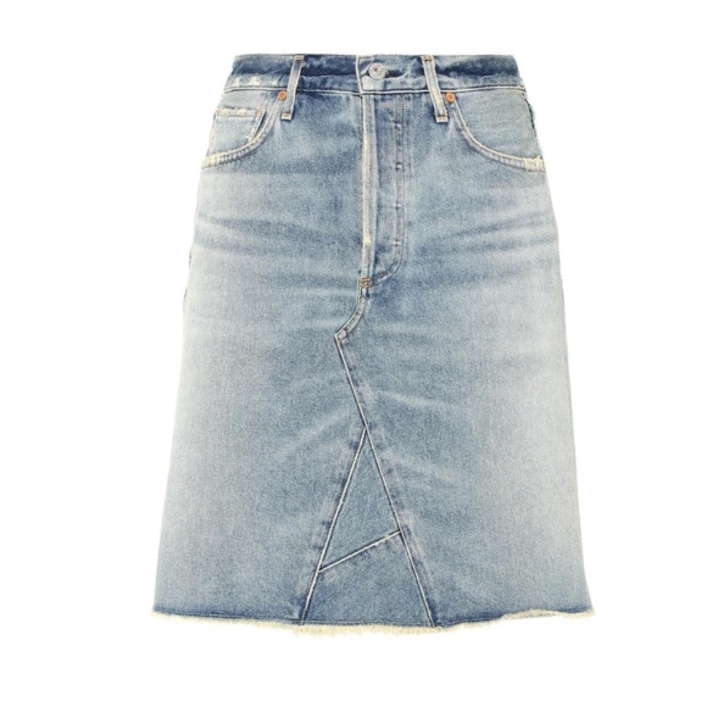Citizens of Humanity Liya A-line midi button fly denim skirt sz 24
